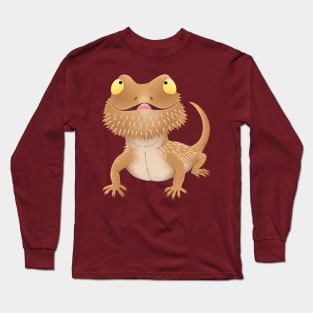 Cute funny bearded dragon lizard cartoon Long Sleeve T-Shirt